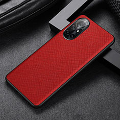 Soft Luxury Leather Snap On Case Cover S06 for Huawei Nova 8 Pro 5G Red