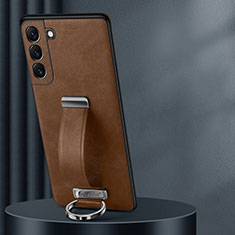 Soft Luxury Leather Snap On Case Cover S06 for Samsung Galaxy S21 5G Brown