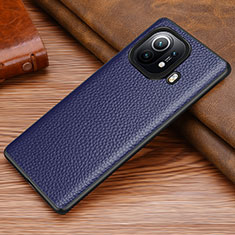 Soft Luxury Leather Snap On Case Cover S06 for Xiaomi Mi 11 Pro 5G Blue