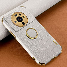 Soft Luxury Leather Snap On Case Cover S06 for Xiaomi Mi 12 Ultra 5G White