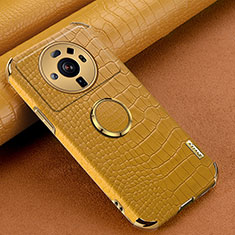 Soft Luxury Leather Snap On Case Cover S06 for Xiaomi Mi 12 Ultra 5G Yellow