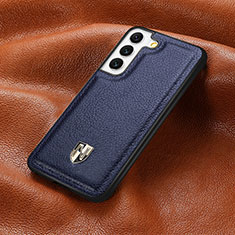 Soft Luxury Leather Snap On Case Cover S06D for Samsung Galaxy S21 5G Blue
