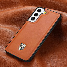 Soft Luxury Leather Snap On Case Cover S06D for Samsung Galaxy S21 FE 5G Orange