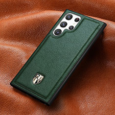 Soft Luxury Leather Snap On Case Cover S06D for Samsung Galaxy S21 Ultra 5G Green