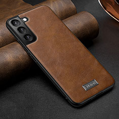 Soft Luxury Leather Snap On Case Cover S07 for Samsung Galaxy S21 5G Brown