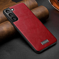 Soft Luxury Leather Snap On Case Cover S07 for Samsung Galaxy S21 5G Red