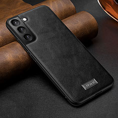 Soft Luxury Leather Snap On Case Cover S07 for Samsung Galaxy S22 Plus 5G Black