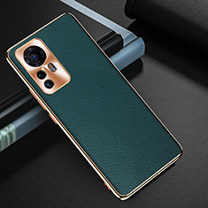 Soft Luxury Leather Snap On Case Cover S07 for Xiaomi Mi 12 5G Green