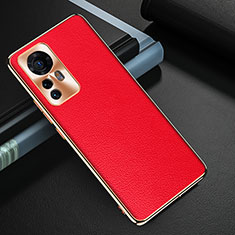Soft Luxury Leather Snap On Case Cover S07 for Xiaomi Mi 12S 5G Red