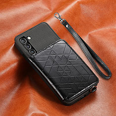 Soft Luxury Leather Snap On Case Cover S07D for Samsung Galaxy S21 5G Black