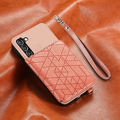 Soft Luxury Leather Snap On Case Cover S07D for Samsung Galaxy S21 5G Rose Gold