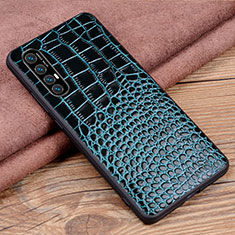 Soft Luxury Leather Snap On Case Cover S08 for Oppo Reno3 Pro Blue