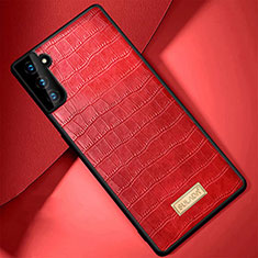 Soft Luxury Leather Snap On Case Cover S08 for Samsung Galaxy S23 Plus 5G Red