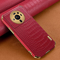 Soft Luxury Leather Snap On Case Cover S08 for Xiaomi Mi 12 Ultra 5G Red