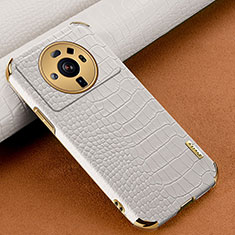 Soft Luxury Leather Snap On Case Cover S08 for Xiaomi Mi 12 Ultra 5G White
