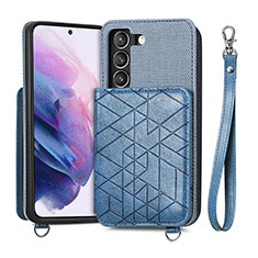 Soft Luxury Leather Snap On Case Cover S08D for Samsung Galaxy S21 5G Blue