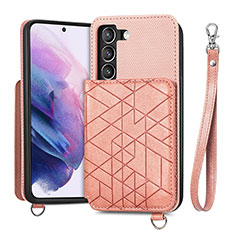 Soft Luxury Leather Snap On Case Cover S08D for Samsung Galaxy S23 5G Rose Gold