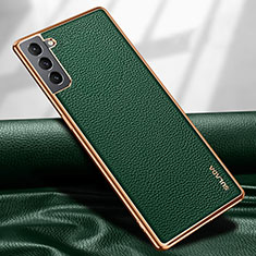 Soft Luxury Leather Snap On Case Cover S09 for Samsung Galaxy S22 Plus 5G Green