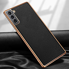 Soft Luxury Leather Snap On Case Cover S09 for Samsung Galaxy S24 5G Black