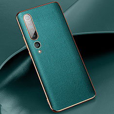 Soft Luxury Leather Snap On Case Cover S09 for Xiaomi Mi 10 Green