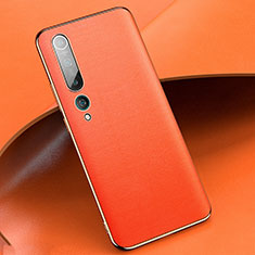 Soft Luxury Leather Snap On Case Cover S09 for Xiaomi Mi 10 Orange