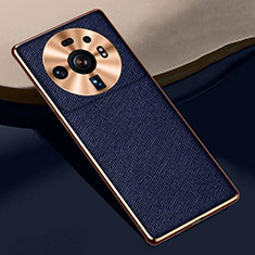 Soft Luxury Leather Snap On Case Cover S09 for Xiaomi Mi 12S Ultra 5G Blue
