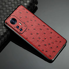 Soft Luxury Leather Snap On Case Cover S09 for Xiaomi Mi 12X 5G Red