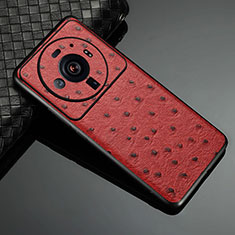 Soft Luxury Leather Snap On Case Cover S11 for Xiaomi Mi 12S Ultra 5G Red