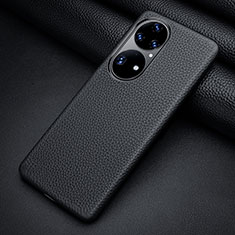 Soft Luxury Leather Snap On Case Cover ST2 for Huawei P50 Pro Black