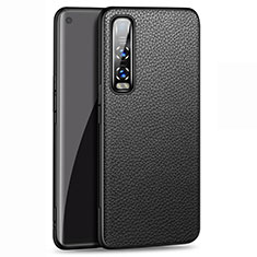 Soft Luxury Leather Snap On Case Cover U03 for Oppo Find X2 Pro Black