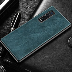 Soft Luxury Leather Snap On Case Cover U04 for Oppo Find X2 Pro Blue