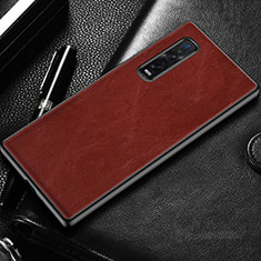 Soft Luxury Leather Snap On Case Cover U04 for Oppo Find X2 Pro Red Wine