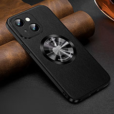 Soft Luxury Leather Snap On Case Cover with Mag-Safe Magnetic LD2 for Apple iPhone 14 Plus Black