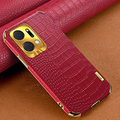Soft Luxury Leather Snap On Case Cover XD1 for Huawei Honor X7a Red