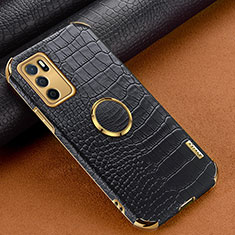 Soft Luxury Leather Snap On Case Cover XD1 for Oppo A16 Black