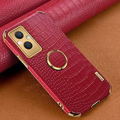 Soft Luxury Leather Snap On Case Cover XD1 for Oppo A96 5G Red