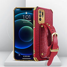 Soft Luxury Leather Snap On Case Cover XD1 for Oppo F19 Pro+ Plus 5G Red
