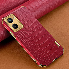 Soft Luxury Leather Snap On Case Cover XD1 for Realme 10 Pro 5G Red