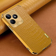 Soft Luxury Leather Snap On Case Cover XD1 for Realme C51 Yellow