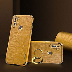 Soft Luxury Leather Snap On Case Cover XD1 for Samsung Galaxy A11 Yellow