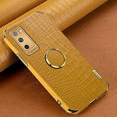 Soft Luxury Leather Snap On Case Cover XD1 for Samsung Galaxy S20 FE 4G Yellow