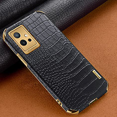 Soft Luxury Leather Snap On Case Cover XD1 for Vivo iQOO Z6 5G Black