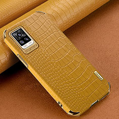 Soft Luxury Leather Snap On Case Cover XD1 for Vivo V20 (2021) Yellow
