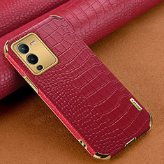 Soft Luxury Leather Snap On Case Cover XD1 for Vivo V25 Pro 5G Red