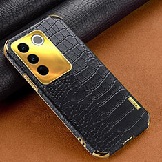 Soft Luxury Leather Snap On Case Cover XD1 for Vivo V27 Pro 5G Black