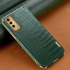 Soft Luxury Leather Snap On Case Cover XD1 for Vivo Y30 Green