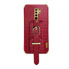 Soft Luxury Leather Snap On Case Cover XD1 for Xiaomi Redmi 9 Prime India Red