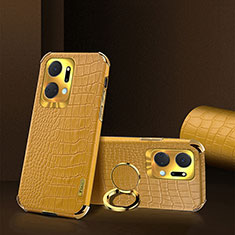 Soft Luxury Leather Snap On Case Cover XD2 for Huawei Honor X7a Yellow