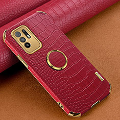 Soft Luxury Leather Snap On Case Cover XD2 for Oppo F19 Pro+ Plus 5G Red