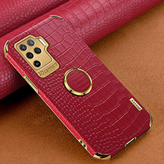 Soft Luxury Leather Snap On Case Cover XD2 for Oppo F19 Pro Red